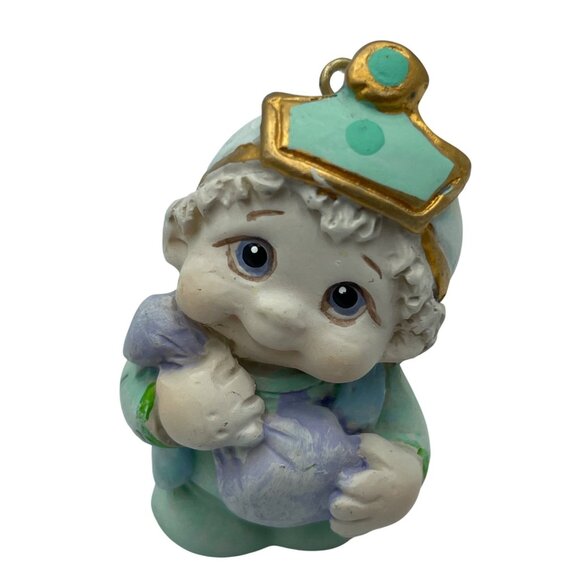 Vintage Hand-Painted Ceramic Nativity With Baby Jesus Ornaments Set Of 6 - Picture 6 of 14